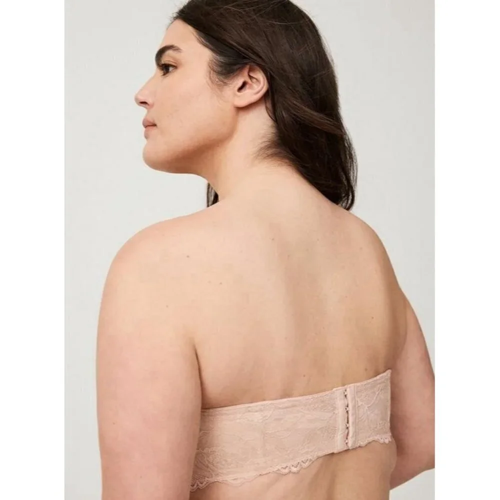 Torrid 46DD Bra Sand Nude Bombshell Everyday Strapless Underwire No Slip Lace